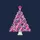 Holiday Celebrators' Vibrant Fuchsia & Soft Pink Interlocking Motif Tree White Snowflakes Hearts Butterflies Design Sweatshirt - 2
