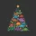 Men's Paleontologist Whimsical Dinosaur Tree Flat Art Gold Star Red Green Festive Ornaments Sweatshirt - 2