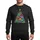 Men's Paleontologist Whimsical Dinosaur Tree Flat Art Gold Star Red Green Festive Ornaments Sweatshirt - 1