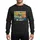 Christmas in July Lovers' Retro Santa Camping Scene with Hawaiian Shirt, Teal Camper, Fire, Yellow Orange Sky Sweatshirt - 1