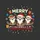 Family Christmas Fun' Whimsical Cartoon Coati Design with Santa Hats, MERRY CHRISTMAS Text & Festive Accents Sweatshirt - 2