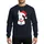 Christmas Dog Lovers' White English Bull Terrier Puppy Black Eye Patch Red Santa Hat Blue Snowflake Graphic Sweatshirt - 1