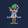 Hockey Dads & Fans' Bright Green Red Christmas Elf 'Hockey Dad ELF' Text with Puck Hat & Crossed Sticks Sweatshirt - 2