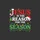 Faith-Inspired Celebrants' Vibrant Red Green White Christmas Typographic Candy Cane J Holly Lights Scroll Design Sweatshirt - 2