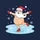 Festive Humor Fans' Humorous Cartoon Santa Belly Exposed Ice Skating Red Hat Mittens Sweatshirt - 2