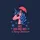 Family Christmas Fans' Cheerful Pink Unicorn Red Santa Hat Dark Blue Star Mane Ho Ho Ho & Merry Christmas Design Sweatshirt - 2