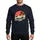 Vintage Beach Lovers' Distressed Faded Red Sunset Orange Blue-Green Stripe Black Palm Trees Santa Rosa Beach Florida Text Sweatshirt - 1