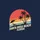 Vintage Beach Lovers' Distressed Faded Red Sunset Orange Blue-Green Stripe Black Palm Trees Santa Rosa Beach Florida Text Sweatshirt - 2