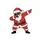 Pop Culture Christmas Enthusiasts Dabbing Santa Red Suit Black Ski Goggles Pink Tongue Gold Buckles Comic Art Sweatshirt - 2