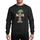 Family Christmas Whimsical Skater Elf Hat Ice Skates Red Green White Stripes Golden Bell Typography Sweatshirt - 1