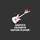 Guitar Players' Festive Red White Black Outlined Electric Guitar Santa Hat Holiday Graphic Sweatshirt - 2