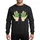 Art Enthusiasts' Symmetrical Hands Holding Distinctive Serrated Leaf Lime Emerald Green Flat Art Sweatshirt - 1