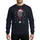 Tennis Player's Christmas Red Tennis Racket & Neon Ball with Santa Hats, Multi-Color Christmas Lights, White Snowflakes Black Sky Sweatshirt - 1