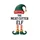 Meat Cutting Professionals Whimsical Emerald Green Elf Hat Golden Bell Red Striped Legs Distressed Text Sweatshirt - 2