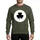 Modern Style Advocates' Minimalist Black Four-Leaf Clover White Fuzzy Circle Graphic Sweatshirt - 1