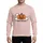 Halloween Gamers' Rustic Orange Jack-o'-Lantern, Green Stem, Playful White Ghosts, Distressed Black 'Happy Halloween' Flat Art Sweatshirt - 1