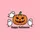 Halloween Gamers' Rustic Orange Jack-o'-Lantern, Green Stem, Playful White Ghosts, Distressed Black 'Happy Halloween' Flat Art Sweatshirt - 2