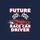 Kids' Dynamic Future Race Car Driver Graphic with Red Racecar, Checkered Flags, White & Red Outline Text Sweatshirt - 2