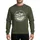 Snow Sports Enthusiasts' Distressed Skeleton Skier Mountain Pine Cream Dark Charcoal Blue Sweatshirt - 1