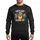 Festive Adults' Playful Cartoon Elves Celebration with Bold White 'ELFED UP' Text, Gifts, Bright Orange Green Yellow Confetti Sweatshirt - 1
