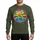 Coney Island Vacationers Vibrant Cartoon Design, Yellow Bubbly Text, Orange Sun, Blue Waves, Green Leaves & Pink Hibiscus Sweatshirt - 1