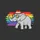 Animal Art Enthusiasts Cheerful Elephant Vibrant Rainbow Striped Fedora Sunglasses Bold Cartoon Rainbow Brushstrokes Sweatshirt - 2