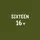 Sweet Sixteen Celebrants' Minimalist Rounded White 'Sixteen 16' Text Heart on Vibrant Green Sweatshirt - 2