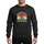 Vintage BMX Enthusiasts Retro Distressed Dark Red Orange Yellow Teal Cream Sunset Stripe BMX Rider Sweatshirt - 1