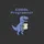COBOL Programmers & Dinosaur Fans Muted Periwinkle Blue Cartoon T-Rex Holding Retro Punch Cards with Bold COBOL Programmer Text Sweatshirt - 2