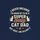 Men's Cat Dads' Humorous 'Super Sexy Cat Dad' Retro Distressed Typographic Cream Beige Brown Navy Orange Sweatshirt - 2