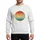 Grandfather Paw Paw Vintage Retro Muted Red Orange Yellow Teal Striped Circle 'Paw Paw Man Myth Legend' Emblem Sweatshirt - 1