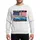Military Veterans' USS Bon Homme Richard CVA-31 Carrier, Distressed American Flag, Bold Stencil Text, Grunge Graphic, Flat Gray, Navy, Crimson Sweatshirt - 1