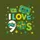 Retro Partygoer Vibrant 90s I LOVE 90S Neon Yellow Green Cyan Disco Ball Sunglasses Cassette Stars Sweatshirt - 2