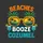 Vacation Crew Cozumel Tropical Pineapple Sunglasses, Golden Sunset Beach, Cocktails, Orange Turquoise BEAcHES BOOZE COZUMEL Text Sweatshirt - 2