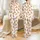 Golden Retriever Lovers' Seamless Flat Cartoon Golden Retrievers in Red Santa Hats & Multicolor Christmas Lights on White Background Satin Pajamas Set - 1