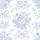 Women's Elegant Blue & White Toile De Jouy Roses Peonies Bows Pattern Satin Pajamas Set - 2