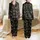 Women's Black Pale Green Mystical Celestial Moon Star Spell Book Line Art Pattern Satin Pajamas Set - 1