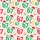 Festive Humor Enthusiasts' Whimsical Red Green White Six Seven Number Pattern with Polka Dots, Santa Hats, Holiday Lights, & Gold Stars Satin Pajamas Set - 2