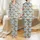 Sloth Lovers' Whimsical Cartoon Sloths, Brown & Cream, Dark Branches, Playful Phrases on Sky Blue Pattern Satin Pajamas Set - 1