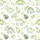 Women's Dinosaur Lovers' Whimsical Watercolor T-Rex Triceratops Mint Olive Green Tropical Leaf Pattern on White Satin Pajamas Set - 2