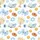 Women's Watercolor Light Blue Golden Hanukkah Menorah Dreidel Star of David Gelt Pattern Satin Pajamas Set - 2