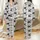Cat Lovers' Charming Black White Gray Cartoon Cats Playful Poses Seamless Pattern Satin Pajamas Set - 1