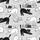 Cat Lovers' Charming Black White Gray Cartoon Cats Playful Poses Seamless Pattern Satin Pajamas Set - 2