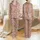 Cowgirl Style Lovers' Dusty Rose Pink Vintage Cowgirl Boots, Teal Horseshoes & Wildflower Pattern Satin Pajamas Set - 1