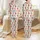 Women's Light Pastel Blue Cream Striped Whole Bitten Apple & Curly Peel Pattern Satin Pajamas Set - 1