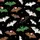 Spooky Holiday Lovers' Whimsical Gingerbread Bats, Red Santa Hats, Colorful String Lights, Starry Black Background Satin Pajamas Set - 2