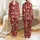 Corgi Lovers' Festive Family: Adorable Corgi Dogs in Santa Hats & Elf Costumes, with Green Trees, Teal Gold Ornaments, White Snowflakes on Deep Red Satin Pajamas Set - 1