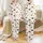 Espresso Martini Lovers' Whimsical Illustrative Espresso Martini, Coffee Bean, Latte Art & Brown Hearts Pattern on Off-White Satin Pajamas Set - 1