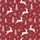 Family Holiday Celebrants Crisp White Reindeer, Pine Trees, Snowflakes on Cranberry Red Repeat Pattern Satin Pajamas Set - 2