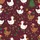 Holiday Lovers' Whimsical Cartoon Christmas Ducks Festive Maroon Pattern with Santa Hats, Reindeer Antlers, and String Lights Satin Pajamas Set - 2